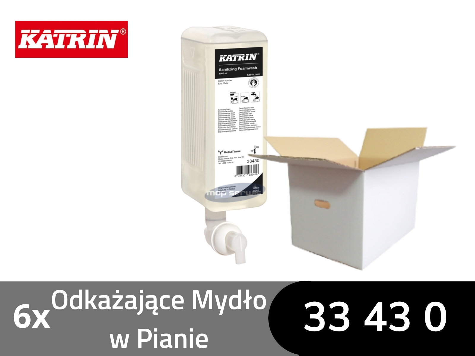Odkażające mydło w Pianie Katrin 33430 Karton 6x 1l